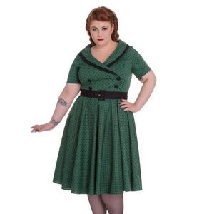 Hell Bunny Mimi Dress in Green